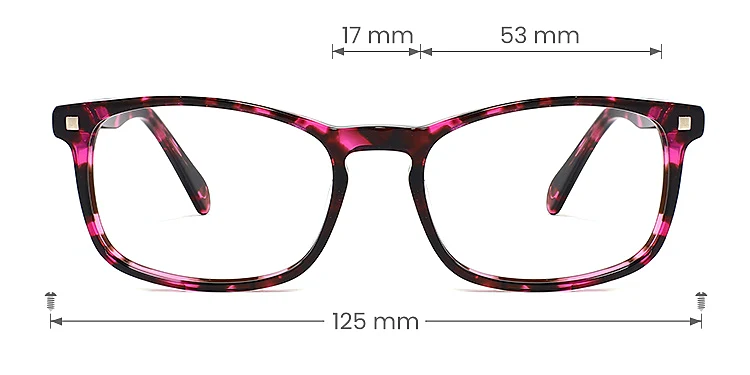 Elara purple tortoise   Acetate  Eyeglasses, size view