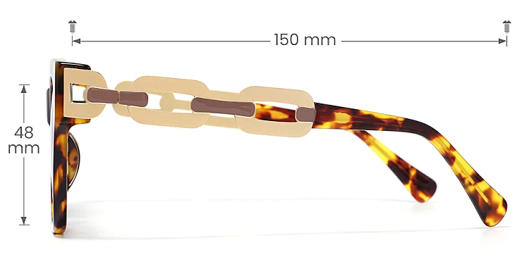 Aella warm tortoise   Acetate  Sunglasses, size view
