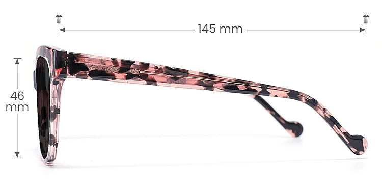 Kisa pink tortoise   Plastic  Sunglasses, size view