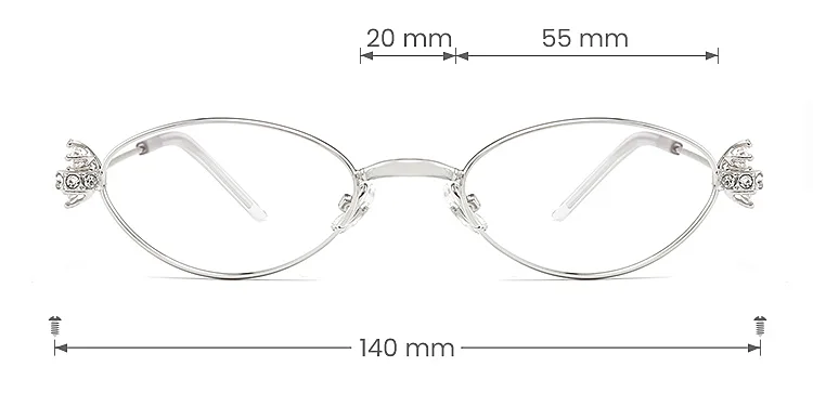 Lorena silver   Metal  Eyeglasses, size view