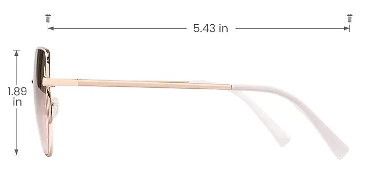 Tinny white pink   Metal  Sunglasses, size view