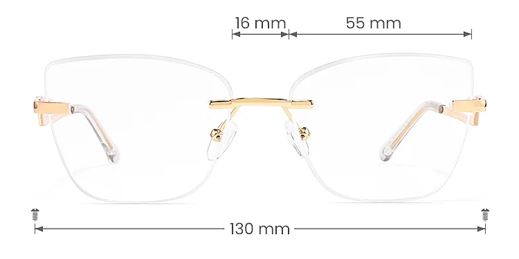 Pixie gold clear   Metal  Eyeglasses, size view