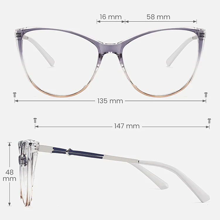Neale purple champagne   Plastic  Eyeglasses, size view
