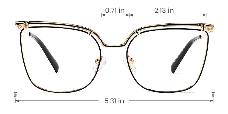 Dafne black   Metal  Eyeglasses, size view