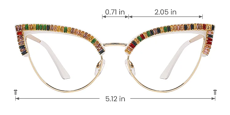 Patty white gold   Metal  Eyeglasses, size view