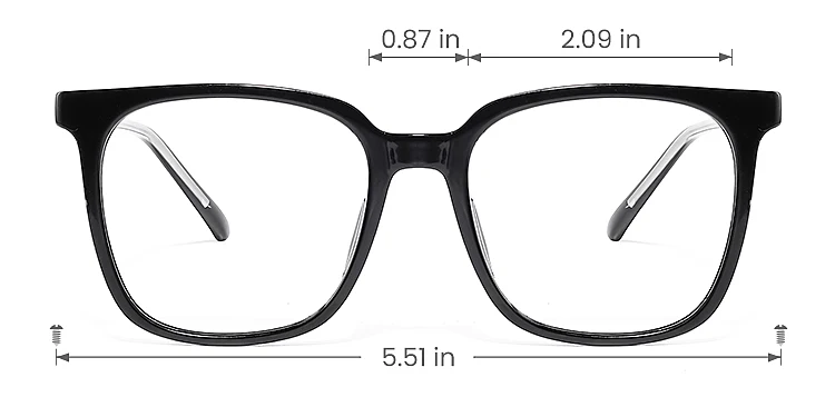 Dulce black   Plastic  Eyeglasses, size view