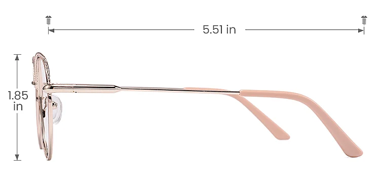 Jelley pink gold   Metal  Eyeglasses, size view
