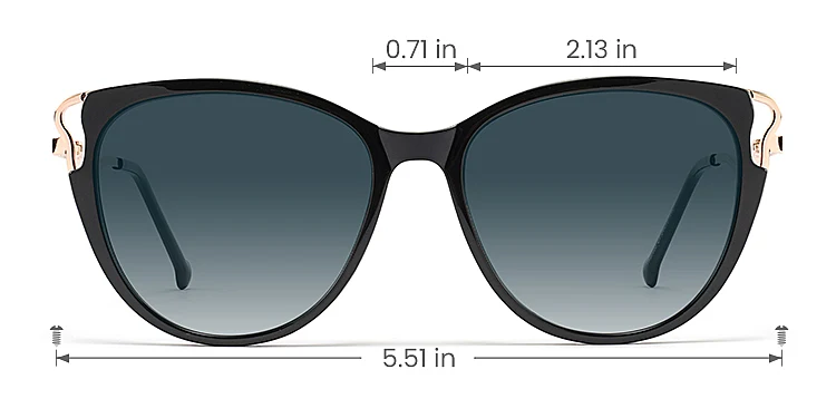 Trista black   TR90  Sunglasses, size view