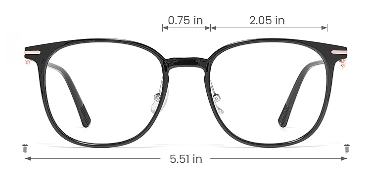 Rena black   Plastic  Eyeglasses, size view