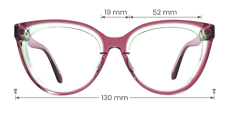 Aun purple mint green   Acetate  Eyeglasses, size view