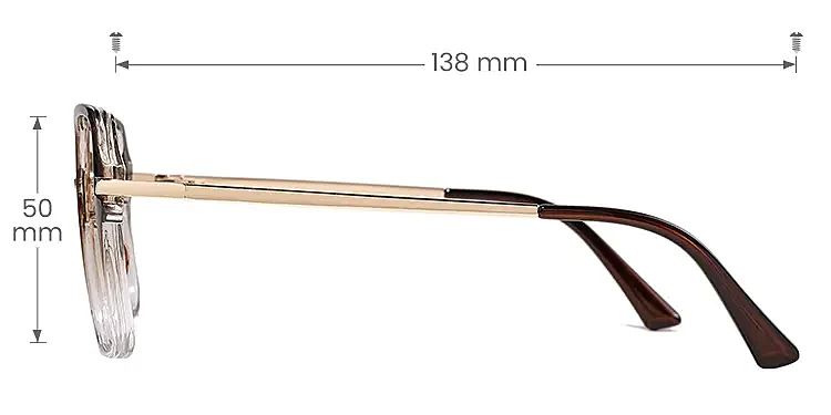 Miku dark brown clear   Plastic  Eyeglasses, size view