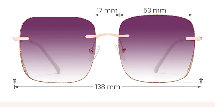 Sparkle Rose Gold Square Sunglasses | CliCliMe.com Sparkle Rose Gold Square Sunglasses | CliCliMe.com
