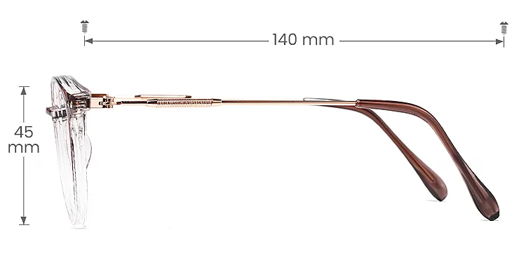 Leona purple clear   Plastic  Eyeglasses, size view