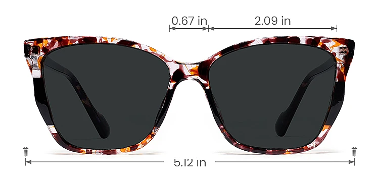 Edie brown floral   Plastic  Sunglasses, size view