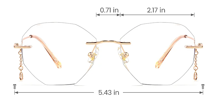 Billie rose gold   Metal  Eyeglasses, size view