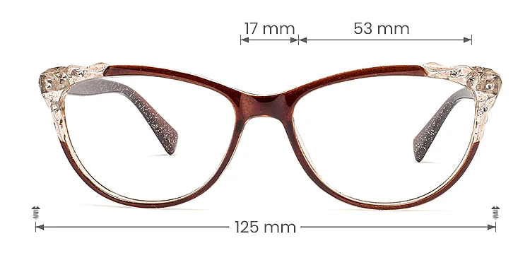 Yana brown   Plastic  Eyeglasses, size view