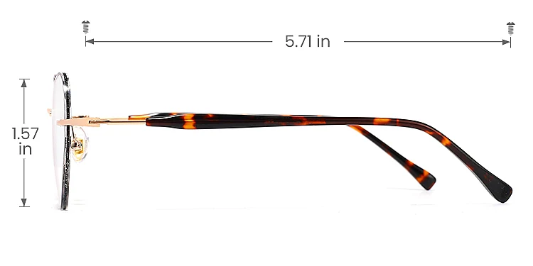 Veylana black   Metal  Eyeglasses, size view