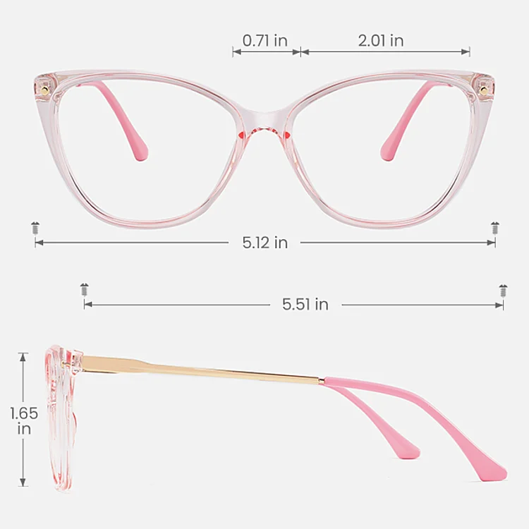 Evetta clear pink   Plastic  Eyeglasses, size view