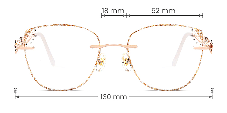 Dalila rose gold   Metal  Eyeglasses, size view