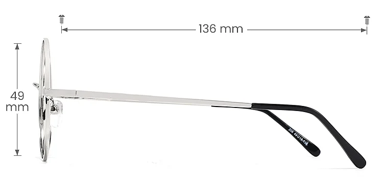 Isolde silver   Metal  Eyeglasses, size view