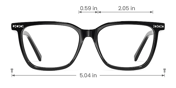 Lim black   Acetate  Eyeglasses, size view