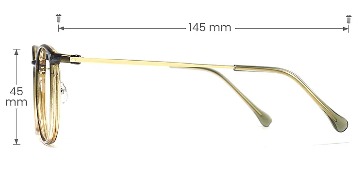 Slate seaweed brown   Plastic  Eyeglasses, size view