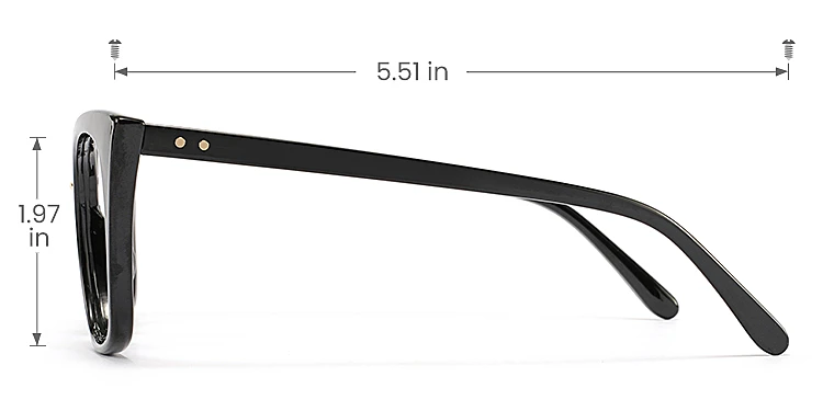 Fara black   Plastic  Eyeglasses, size view