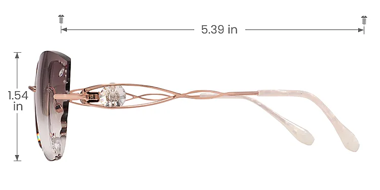 Mignon rose gold   Metal  Sunglasses, size view