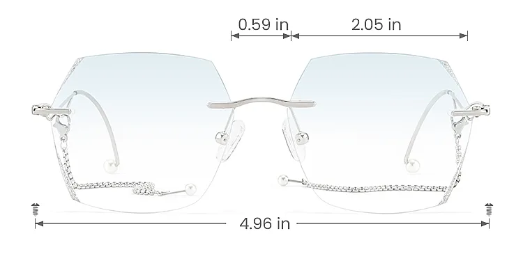 Sapphire silver   Metal  Sunglasses, size view