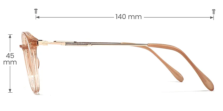 Leona champagne   Plastic  Eyeglasses, size view