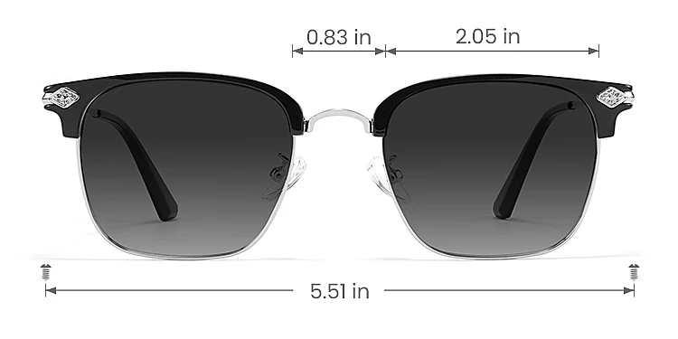 Emeka black silver   Metal  Sunglasses, size view