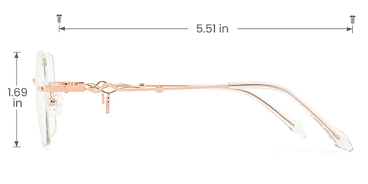 Lilium silver rose gold   Metal  Eyeglasses, size view