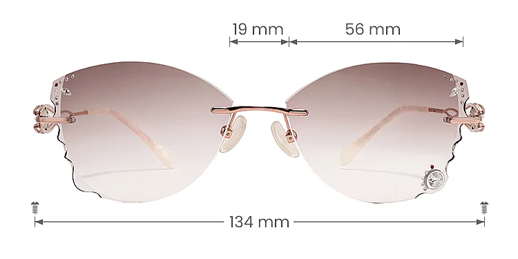 Mignon rose gold   Metal  Sunglasses, size view