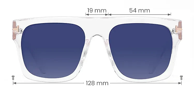 Fang clear   Plastic  Sunglasses, size view
