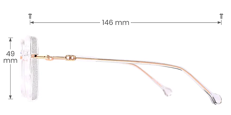 Gerda clear   Plastic  Eyeglasses, size view