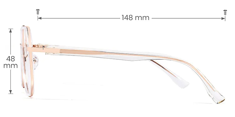 Soleil rose gold clear   Plastic  Eyeglasses, size view