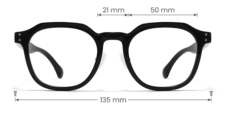 Rowan black   Plastic  Eyeglasses, size view