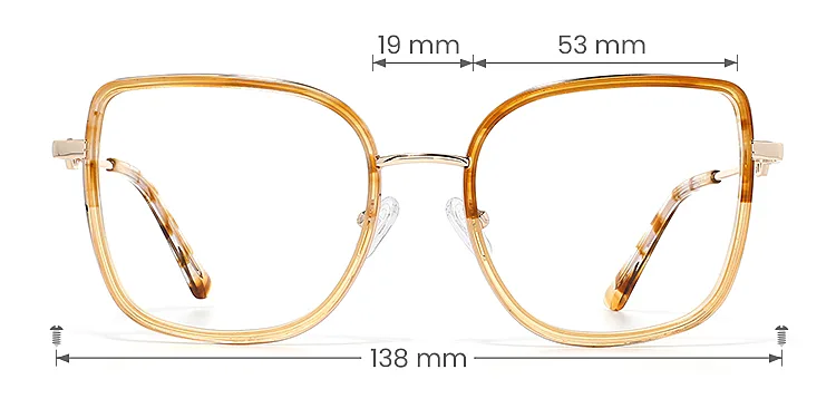Alyssa yellow   Plastic  Eyeglasses, size view