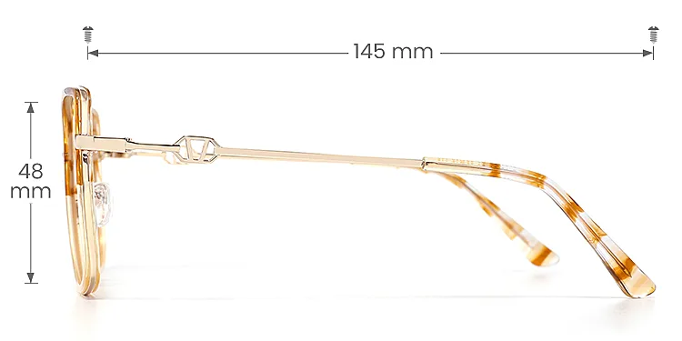 Alyssa yellow   Plastic  Eyeglasses, size view