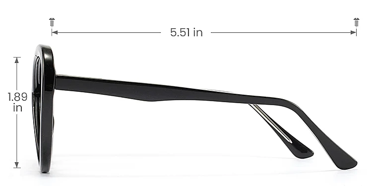 Winnie black   TR90  Eyeglasses, size view