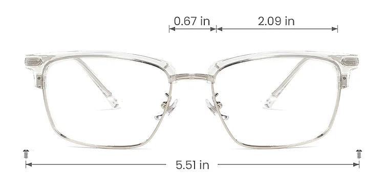 Reiz clear silver   Metal  Eyeglasses, size view