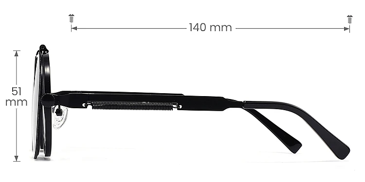 Frank black   Metal  Sunglasses, size view