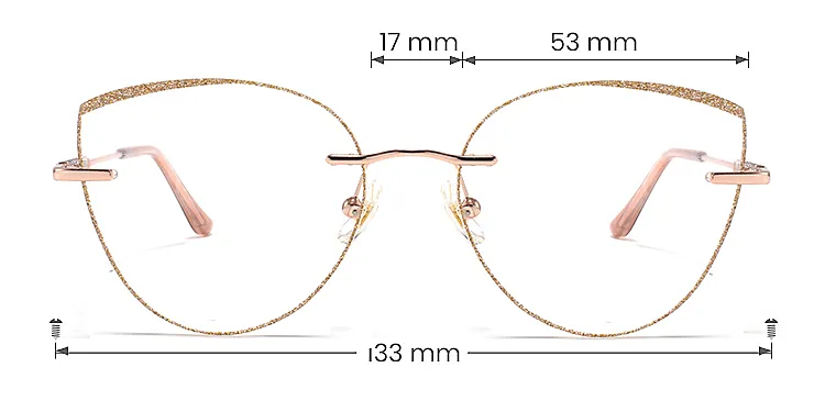 Glamour gold   Metal  Eyeglasses, size view