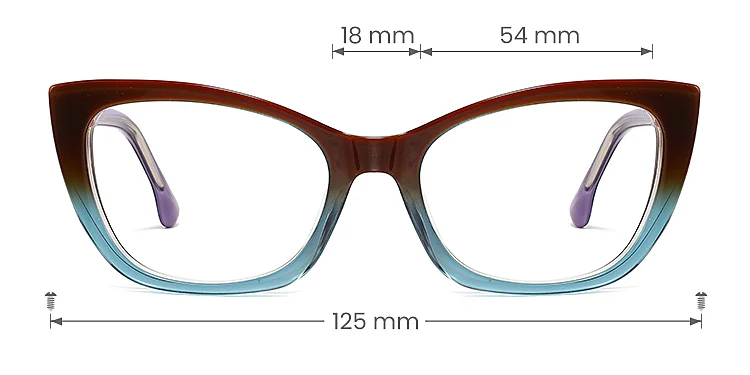 Brooke brown blue   Plastic  Eyeglasses, size view
