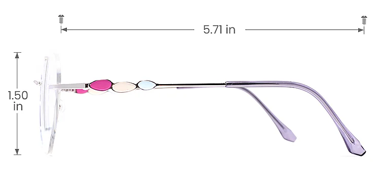 Loving silver   Metal  Eyeglasses, size view