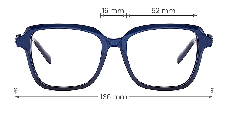 Elliot blue   Acetate  Eyeglasses, size view