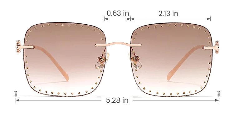 Super Star rose gold   Metal  Sunglasses, size view