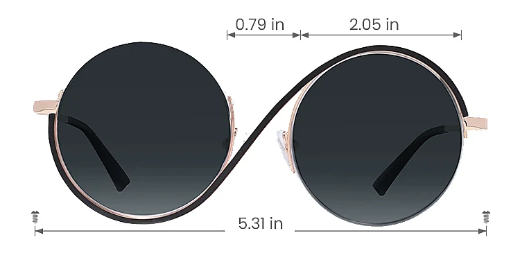 Anne black   Metal  Sunglasses, size view