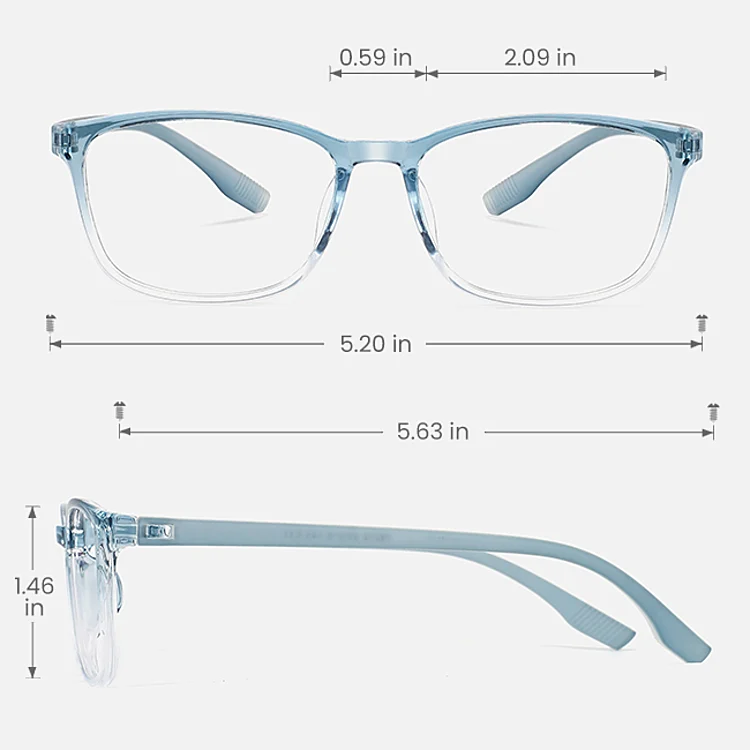 Leigh blue clear   Plastic  Eyeglasses, size view