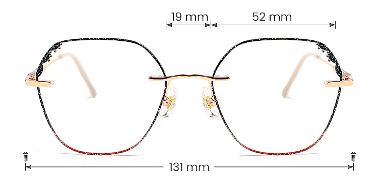 Laec black pink   Metal  Eyeglasses, size view